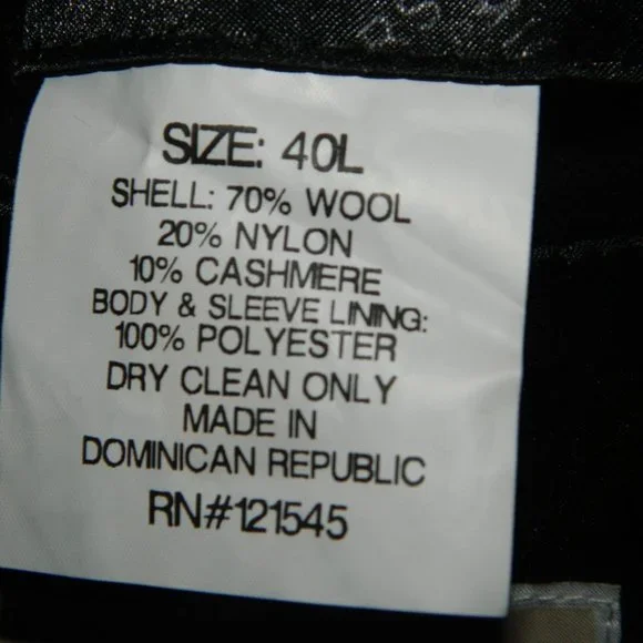 Michael Kors Mens Overcoat 40L Black Wool Cashmere - Picture 6 of 7